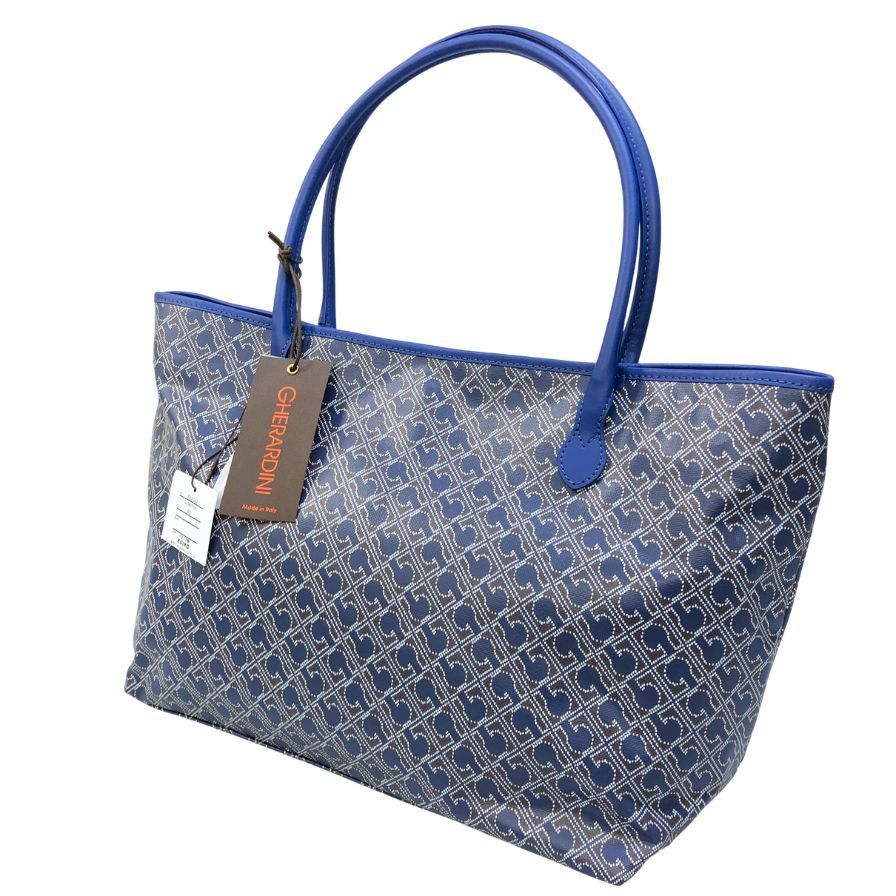 ゲラルディーニ リナシメント 総柄 トートバッグ ブルー【AFE4