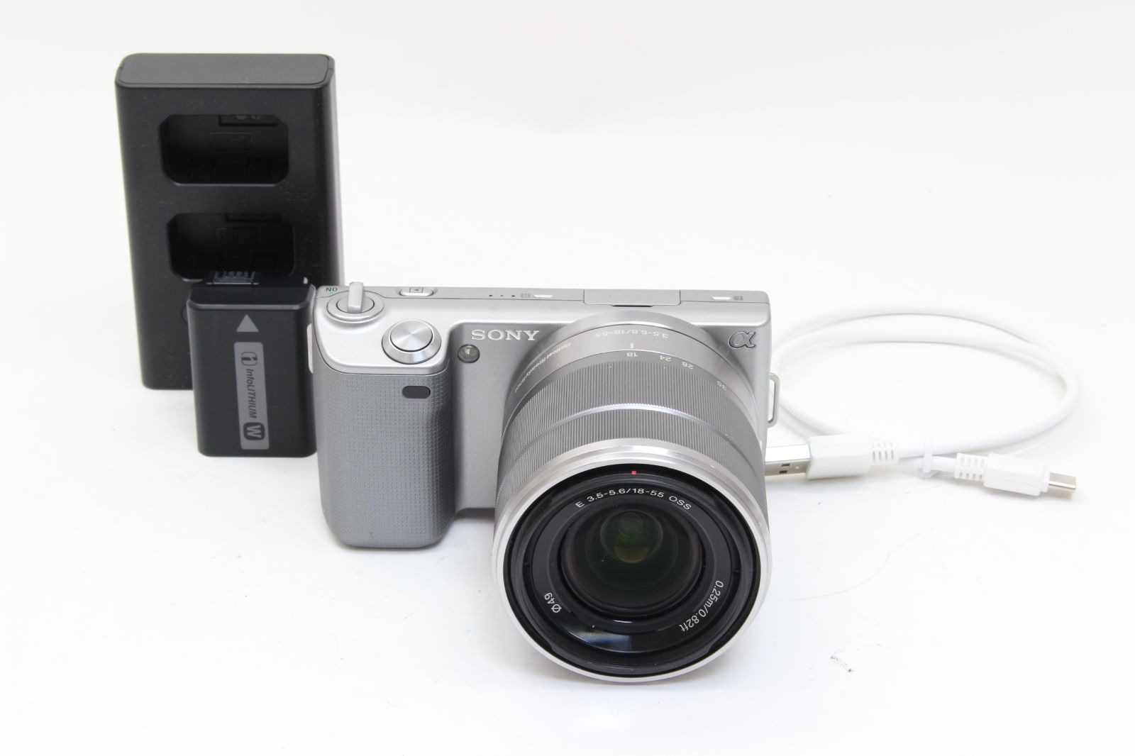 AB+ (良品) SONY ソニー NEX-5 シルバー 18-55mm レンズキット 初期