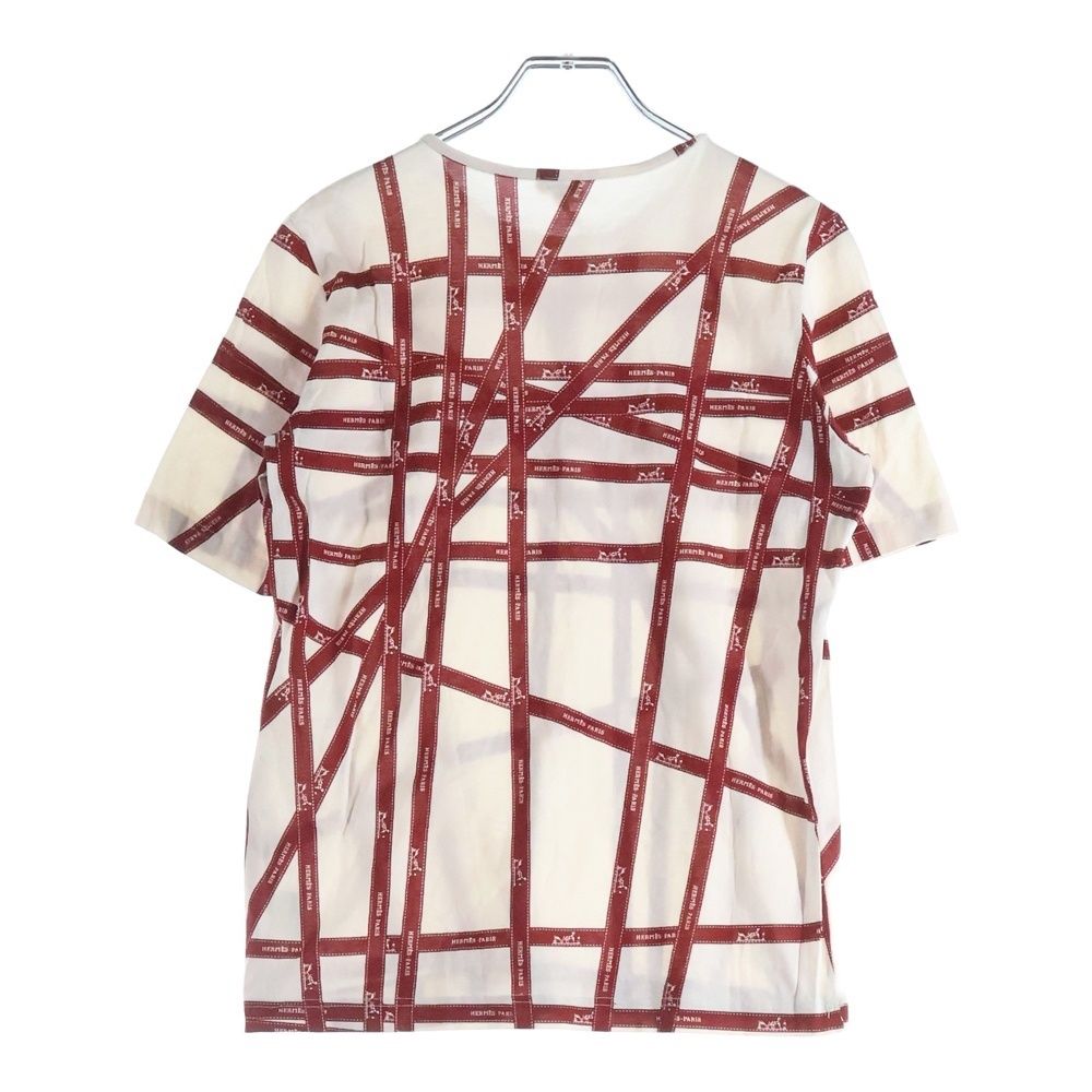 HERMES (エルメス) ボルデュックリボン柄 半袖Tシャツ カットソー