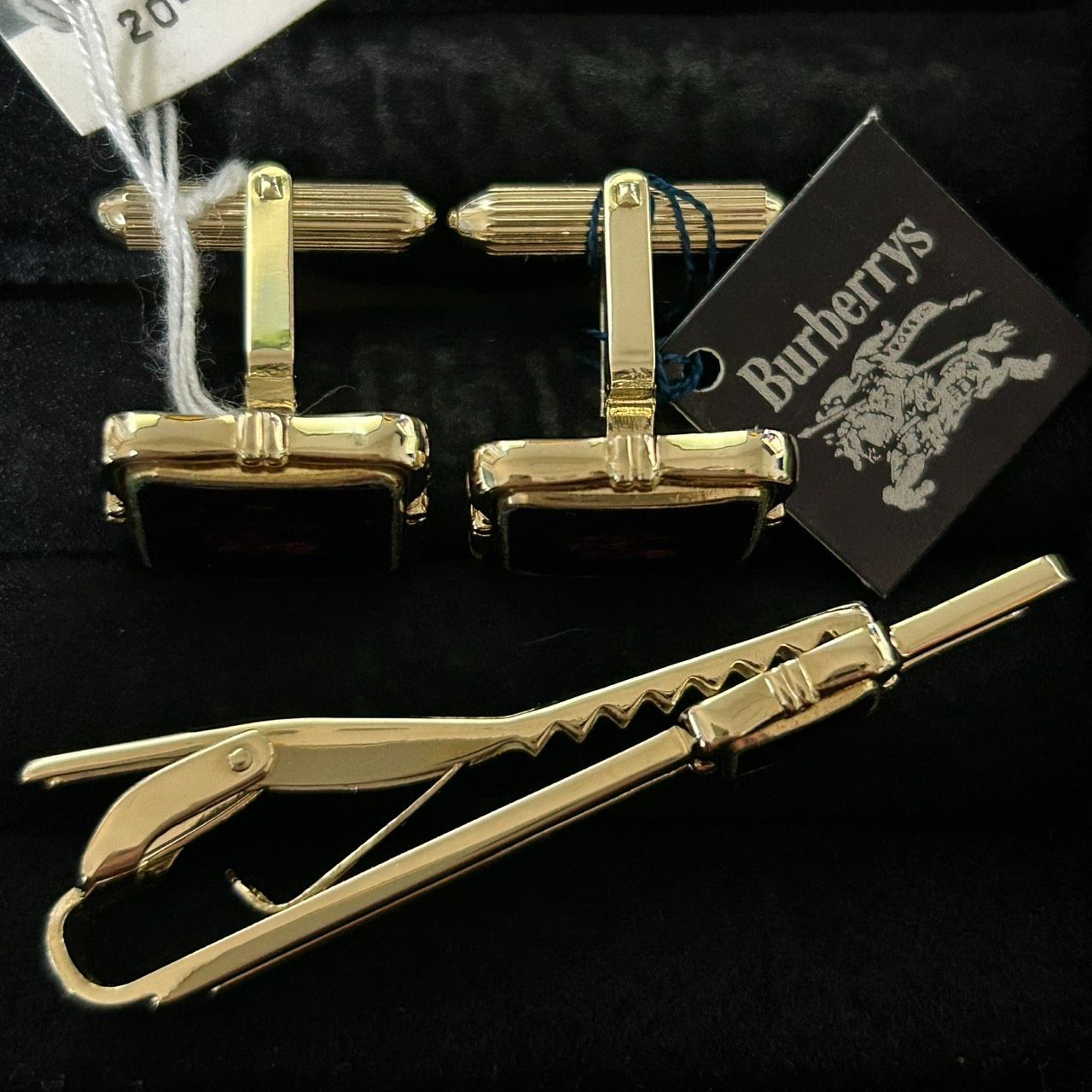 Burberry バーバリー カフス ネクタイピン セット ゴールド ホースロゴ