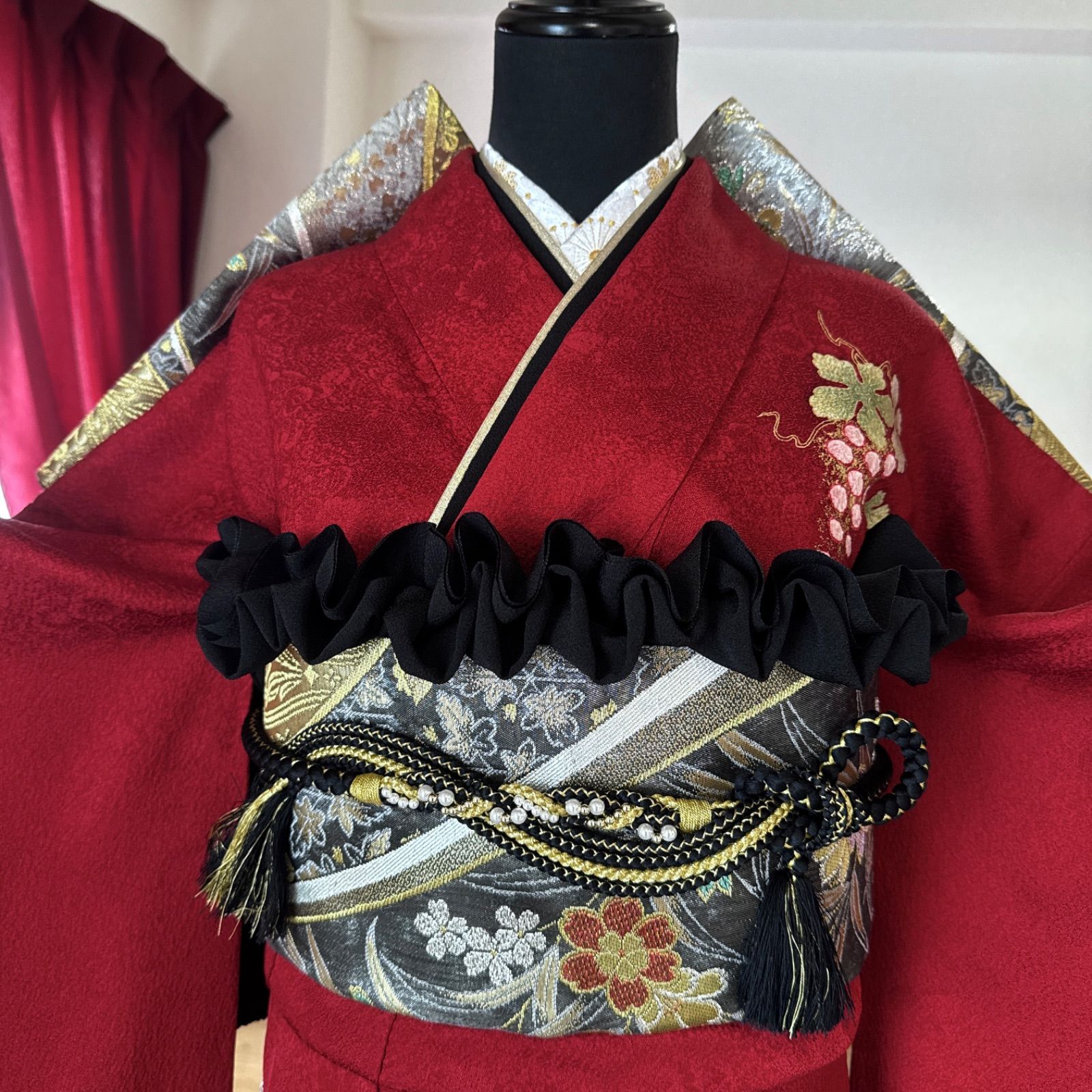 豪華振袖フルセット(6点)・袋帯・半衿・重ね衿・帯揚げ・帯締め