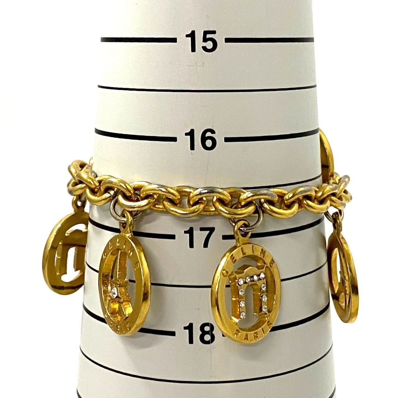 CELINE】エッフェル塔 凱旋門 モチーフ チェーン ブレスレット