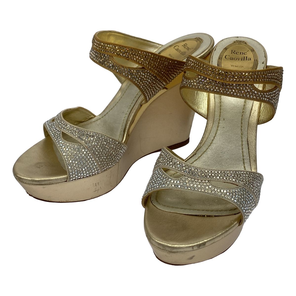 RENE CAOVILLA レネ カオヴィラ ラインストーン ウェッジソール