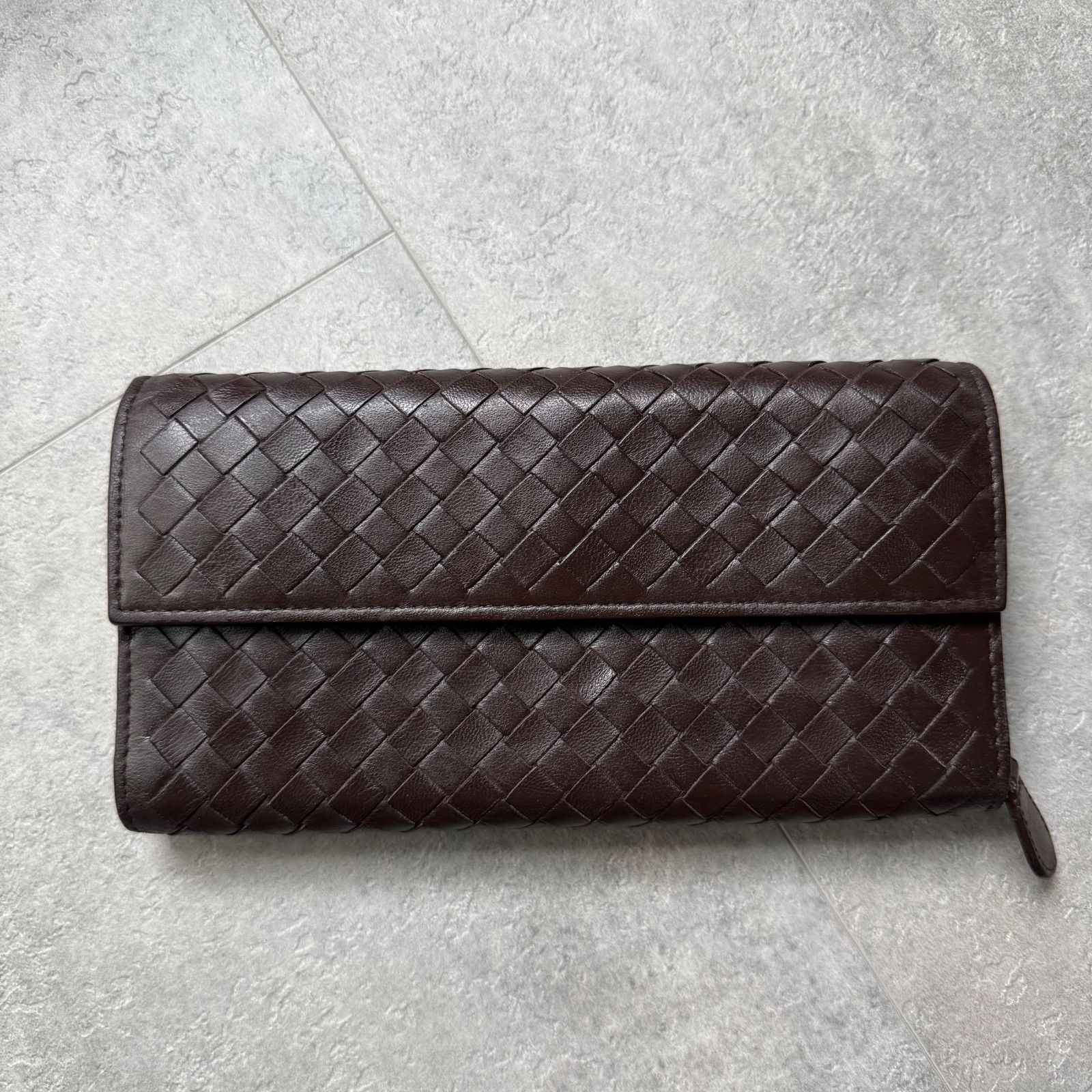 BOTTEGA VENETA ボッテガヴェネタ イントレチャート長財布 ブラウン