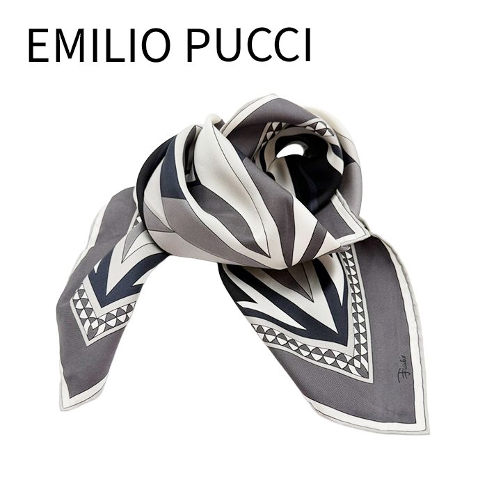 エミリオプッチ EMILIO PUCCI スカーフ モノトーン シルク レディース