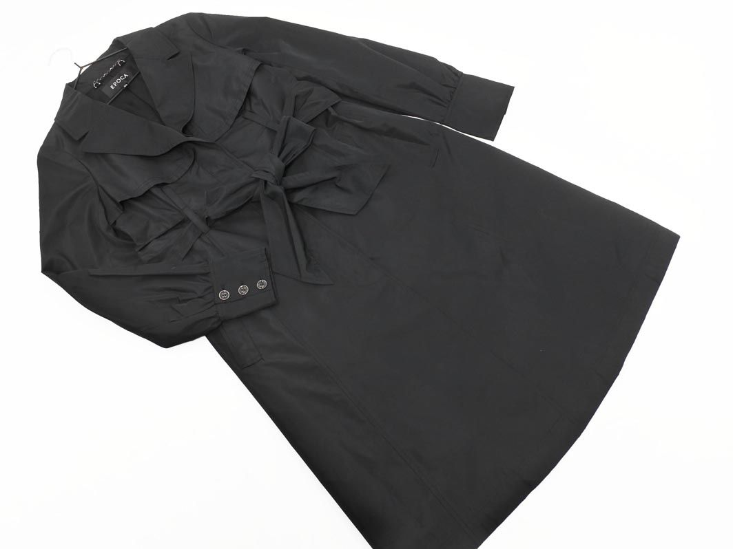 EPOCA エポカ シルク混 トレンチ コート size40/黒 □◇ レディース