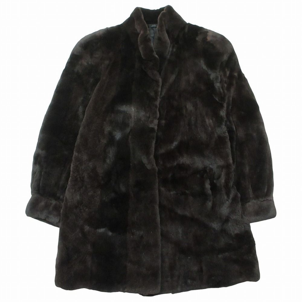 シェアードミンク 本毛皮 リアルファー ダークブラウン サイズ13 L