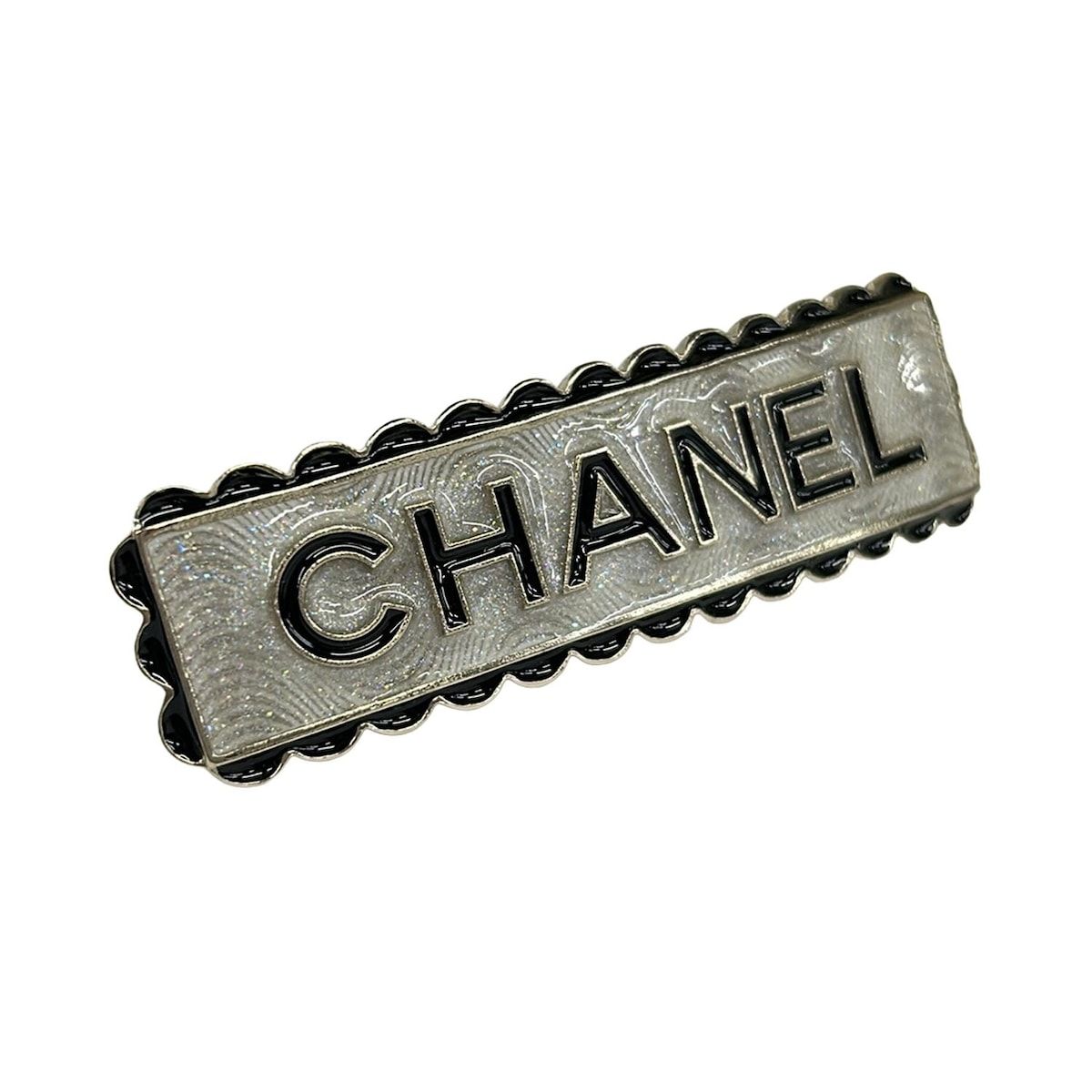 CHANEL(シャネル) バレッタ美品 - シルバー×黒×ゴールド ラメ - メルカリ