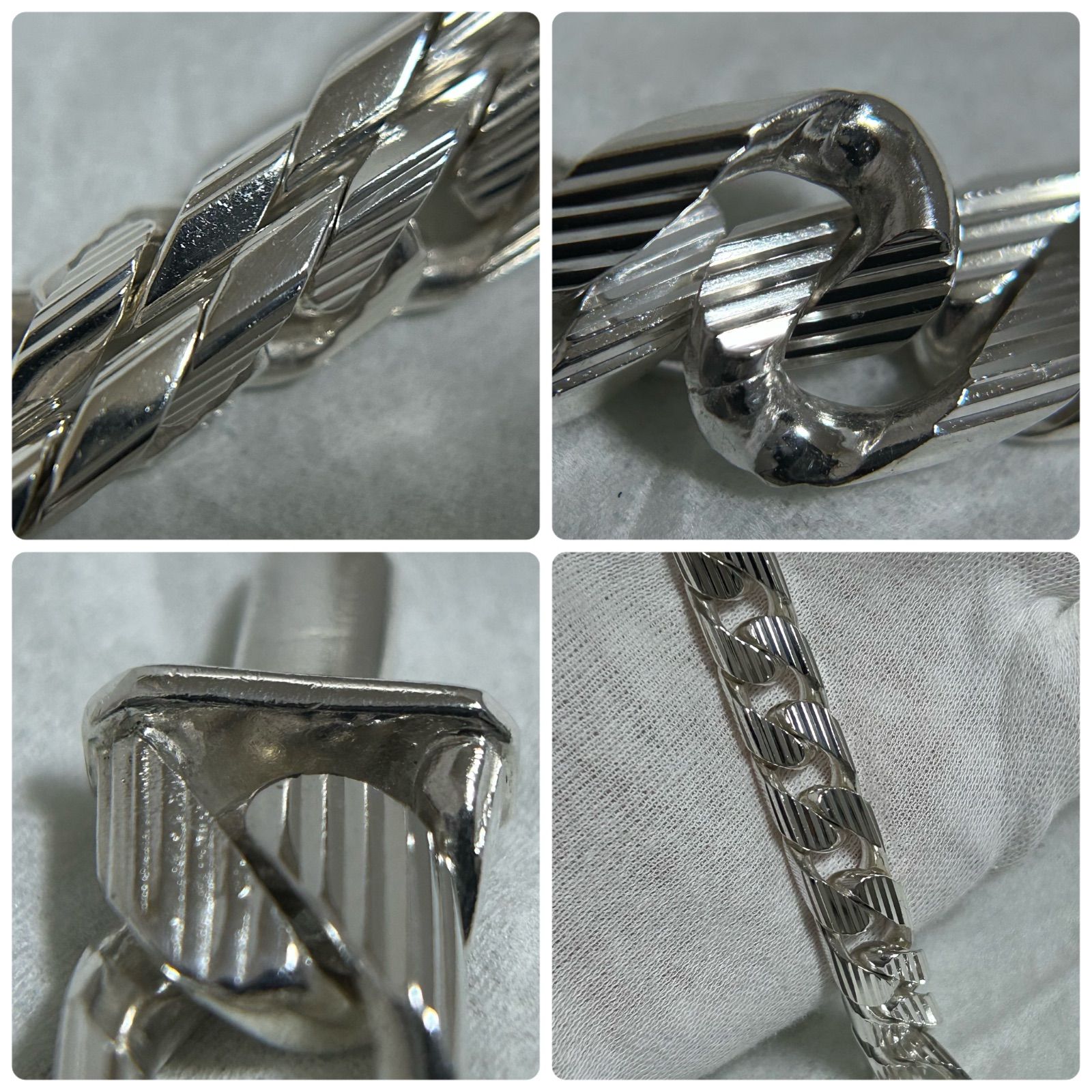 nonder様 グッチ ブレスレット 喜平 ストライプ 重厚 シルバー925