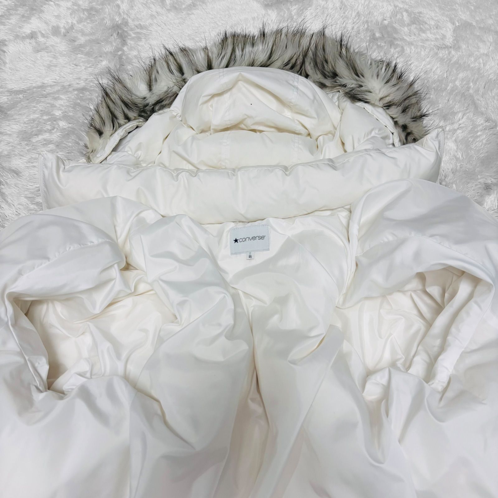 y2k 00s 90s ファーダウンジャケット 平成ギャル ギャル男 姫ギャル 白