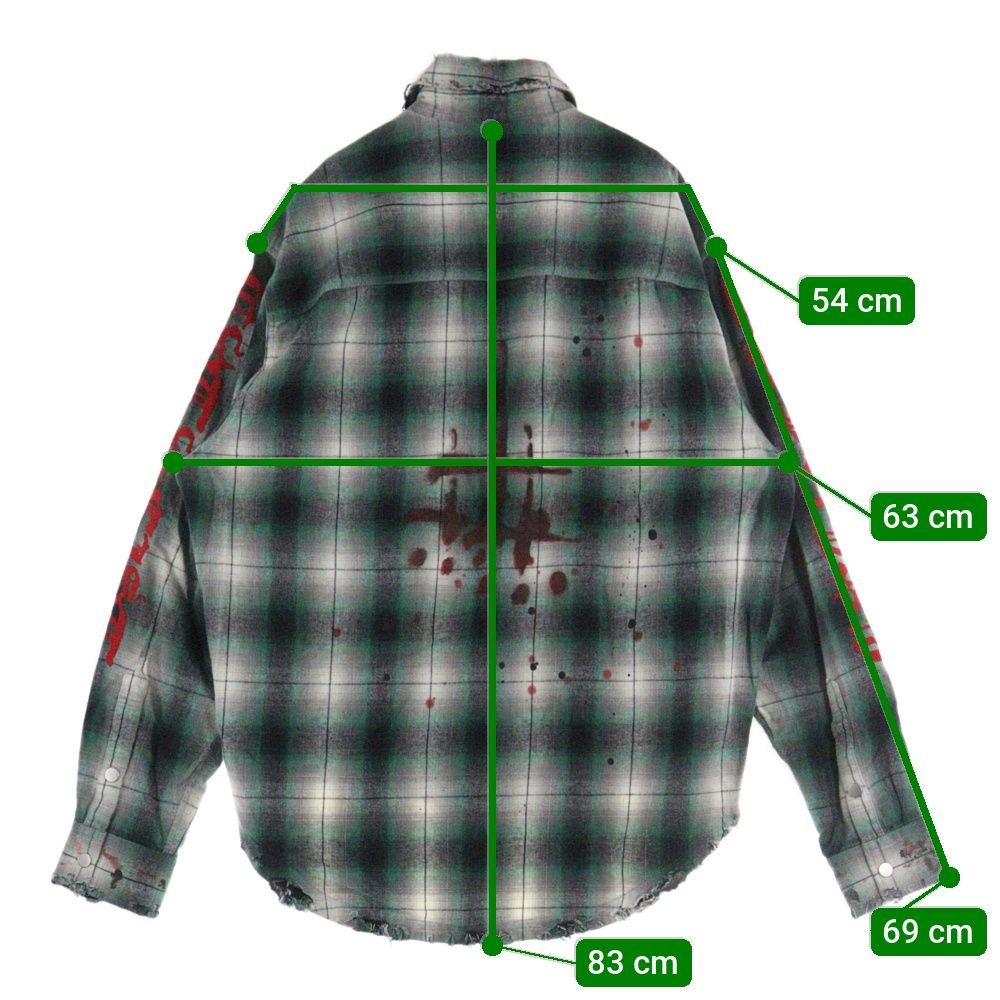 cvtvlist (カタリスト) オンブレチェック ダメージ加工 フロントスカル