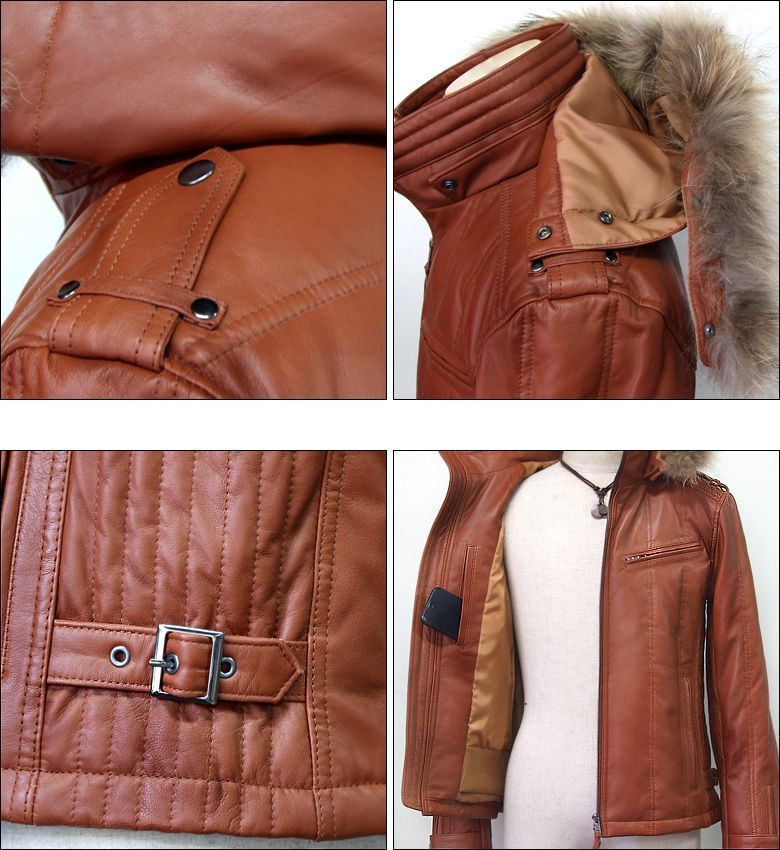 送料無料】本革ラムレザー ダウンジャケット レザージャケット