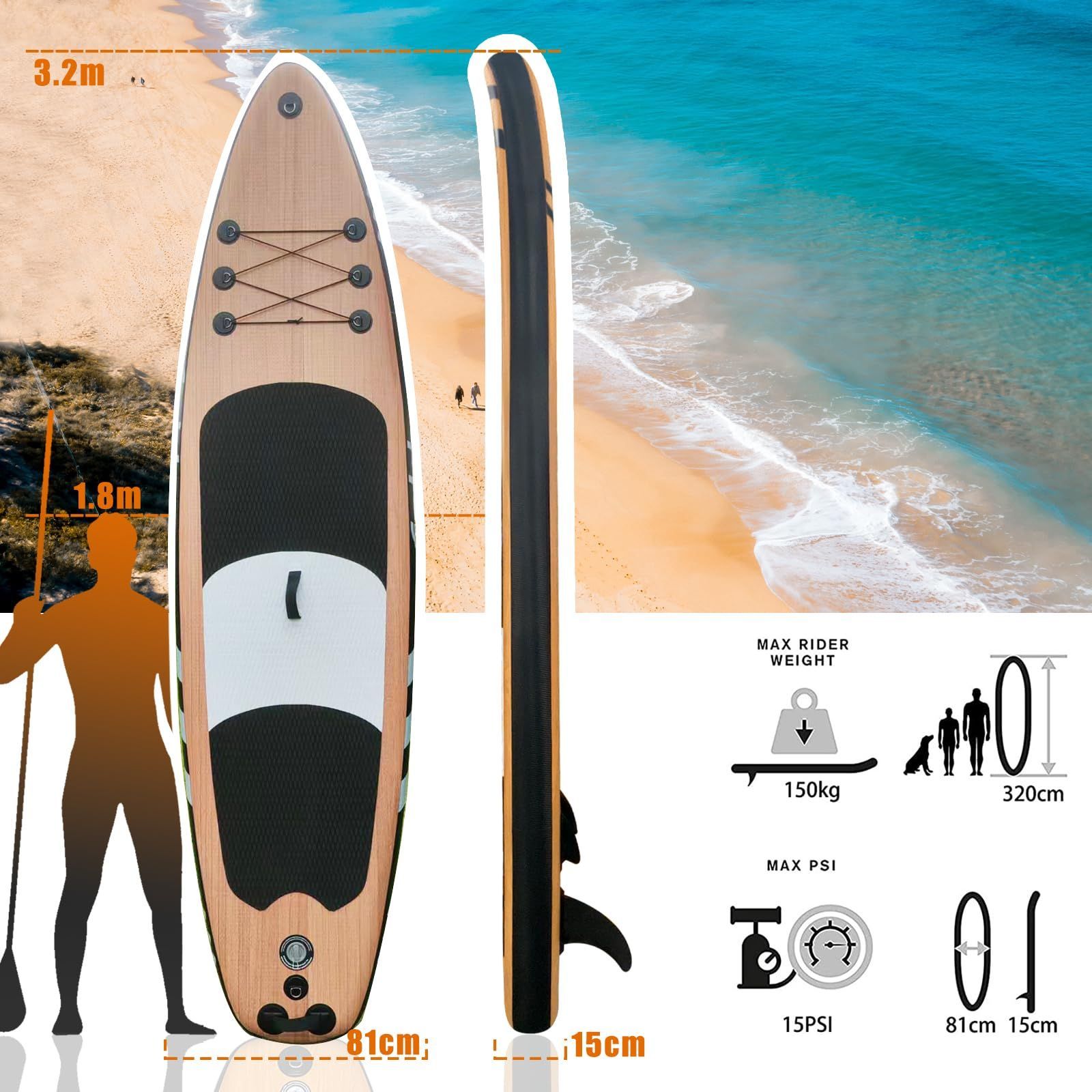 Bifanuoサップボード長320cm Bifanuo サップボード長320cm 幅76cm 厚