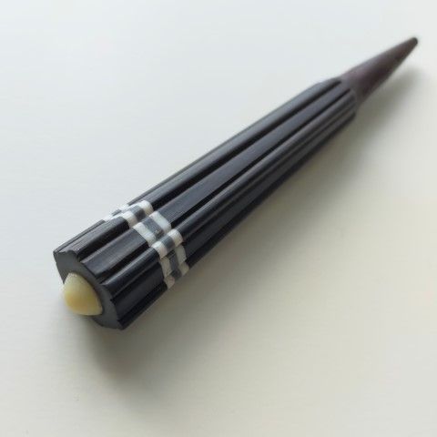 沖縄 三線用 カラクイ3本（六角デザイン・ダブルライン有・黒木）加工