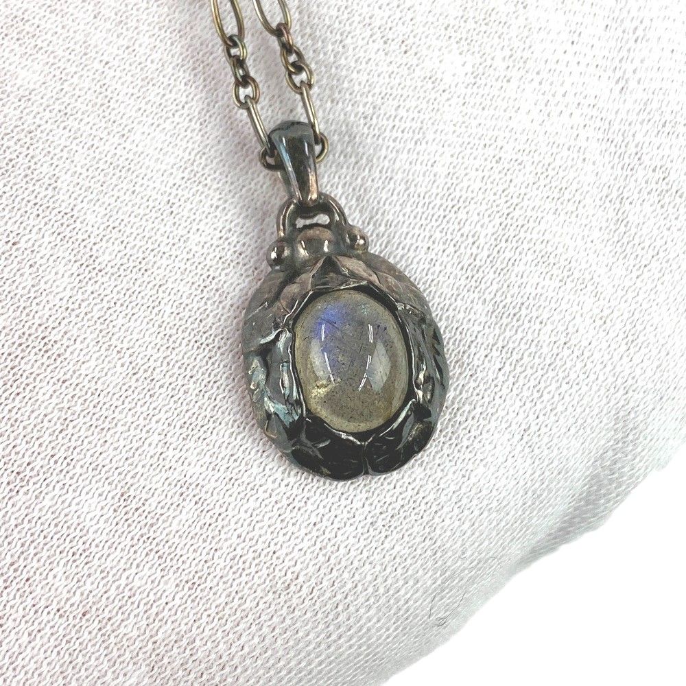 □美品□ ジョージジェンセン ラブラドライト クリア 石 ネックレス