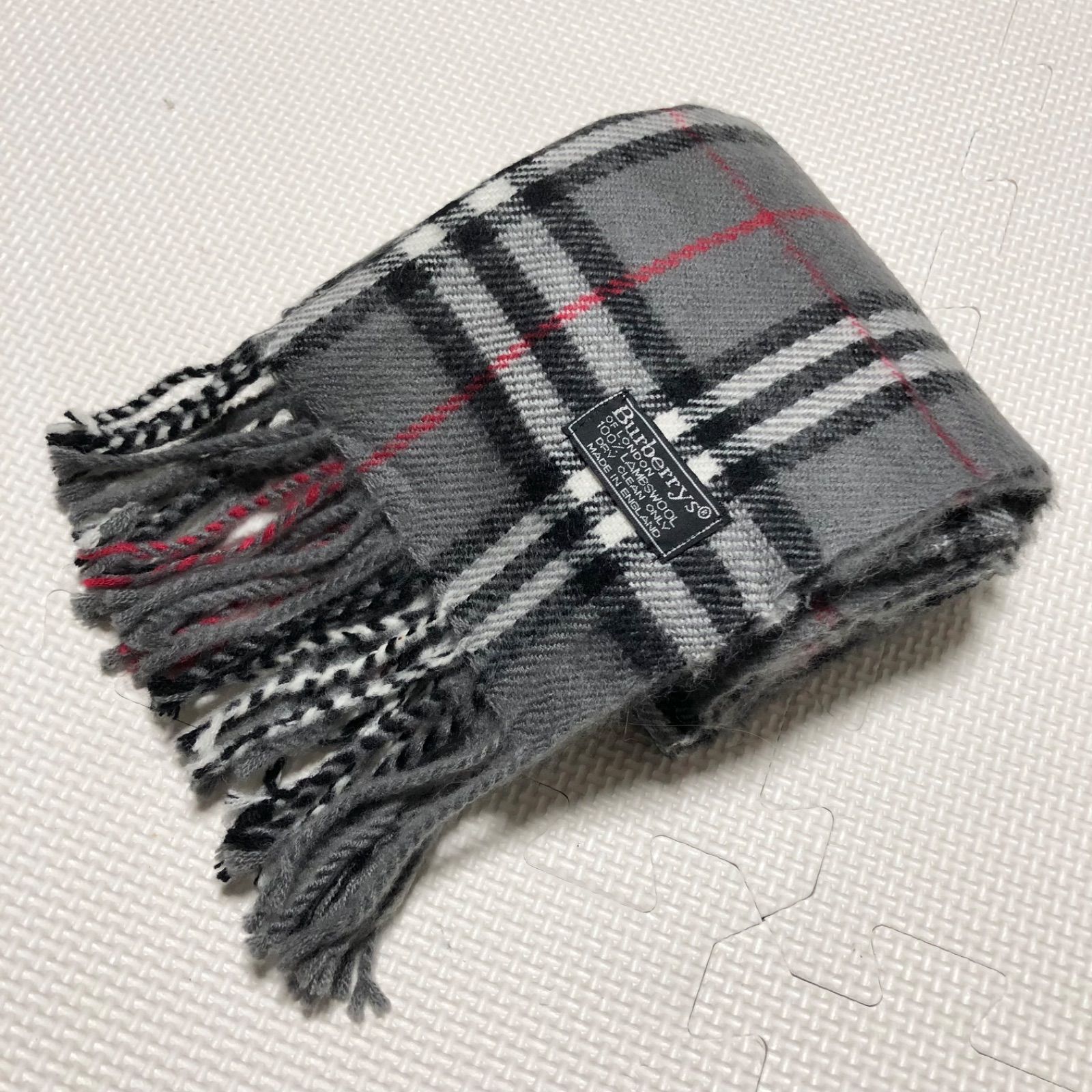 □美品□Burberrys バーバリー マフラー グレーノバチェック