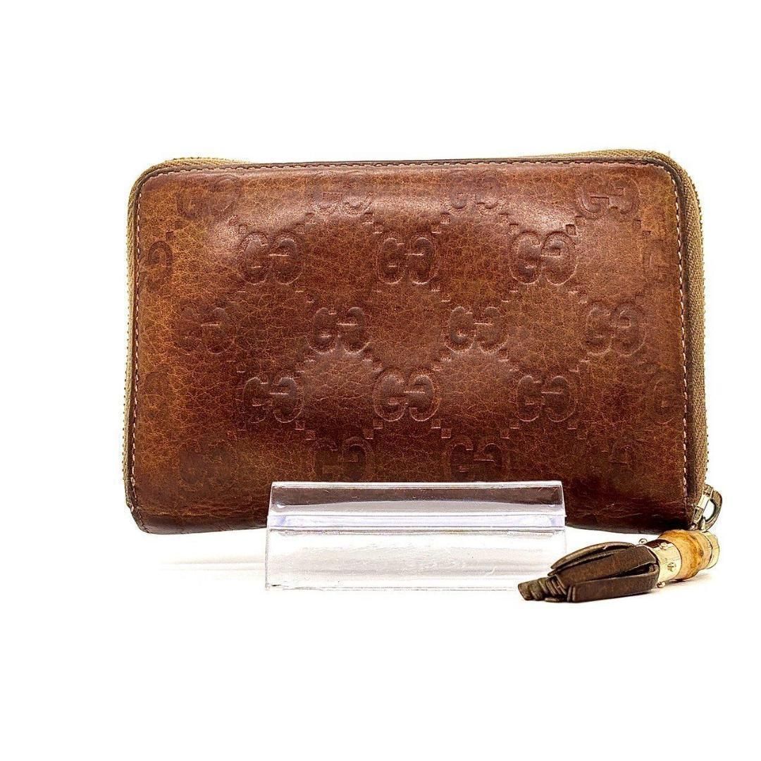 GUCCI グッチ 長財布 グッチシマ ラウンドジップ バンブータッセル