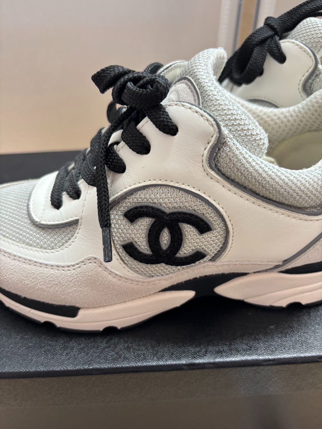 CHANEL シャネル スニーカー G39066 ココマーク レザー メッシュ 35