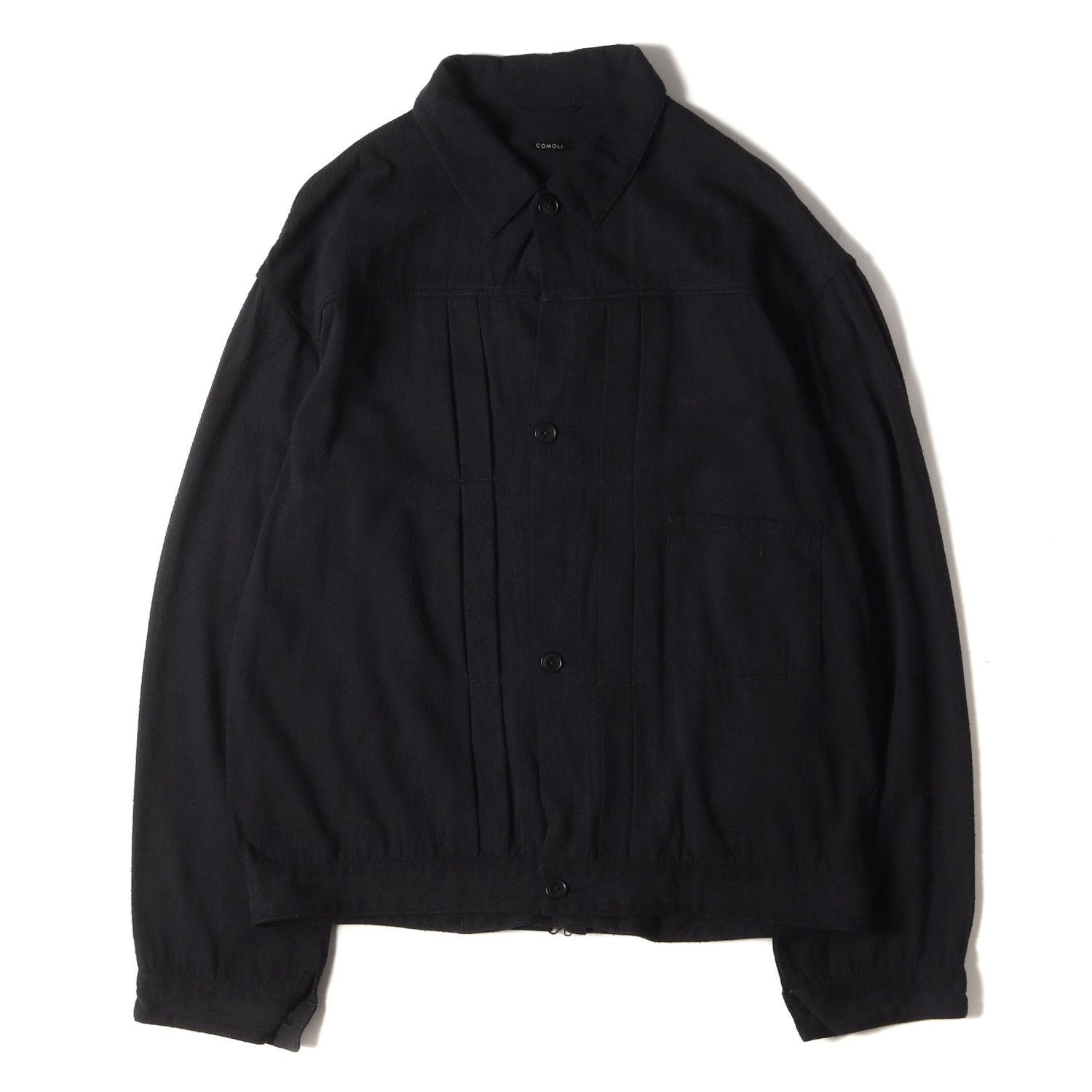COMOLI 22SS シルクネップTYPE-1ST BLACK 4