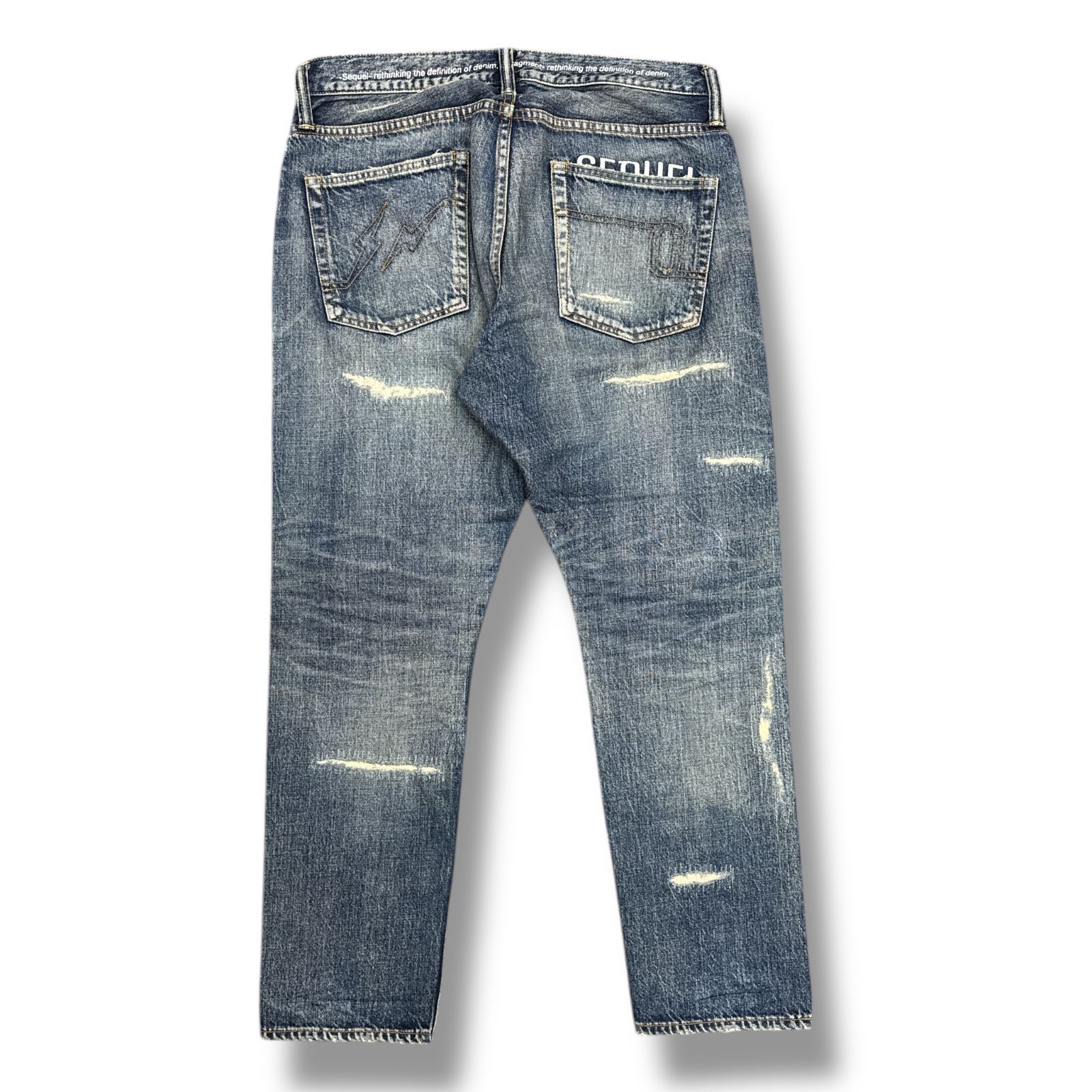 極美品 濃紺 シークエル フラグメントデザイン セルビッチ デニム