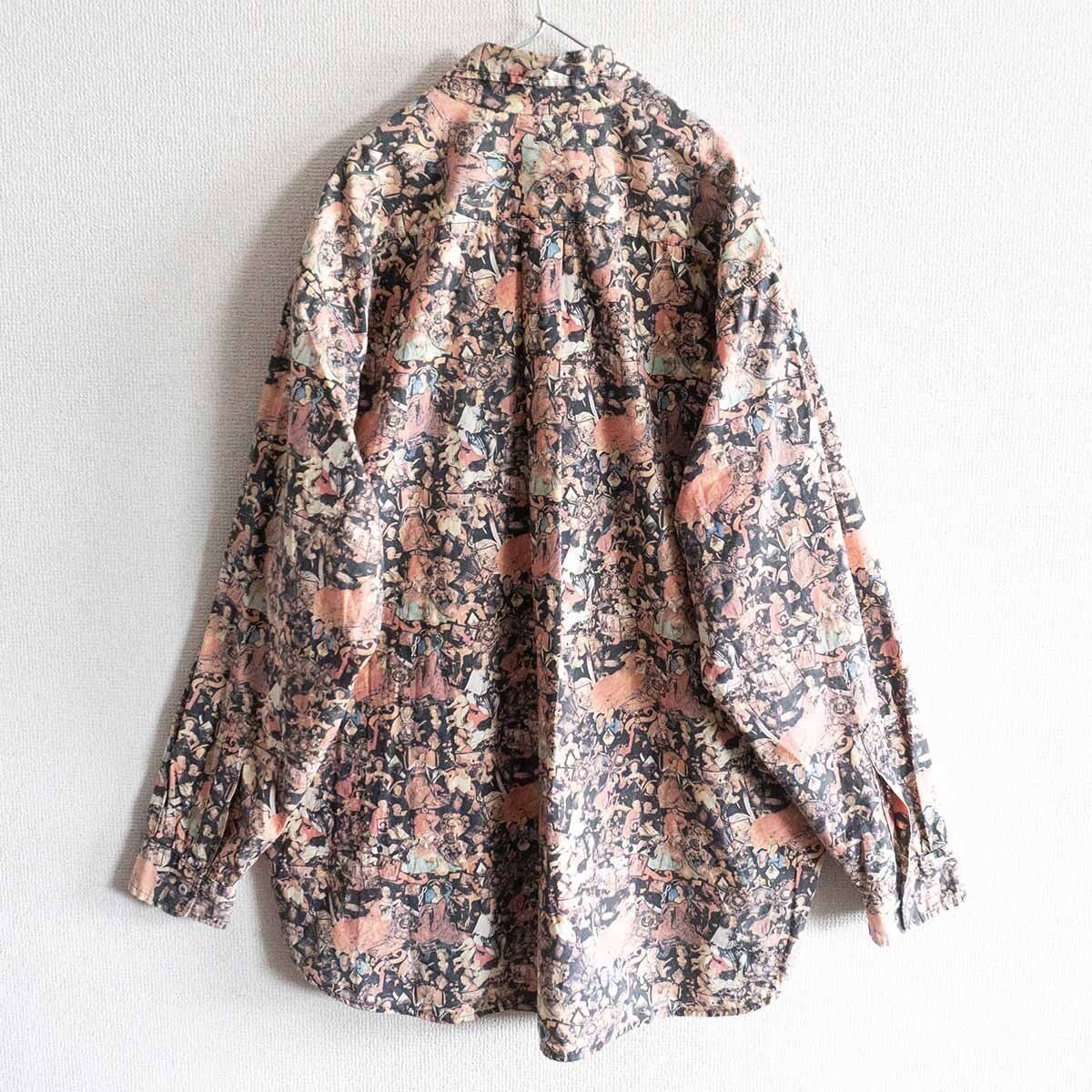 80s/USA製】OLD STUSSY【Religion pattern shrits】L ステューシー