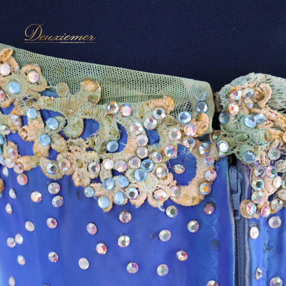 日本製 社交ダンス衣装】ブルー SEKINE セキネ ワンピース ドレス