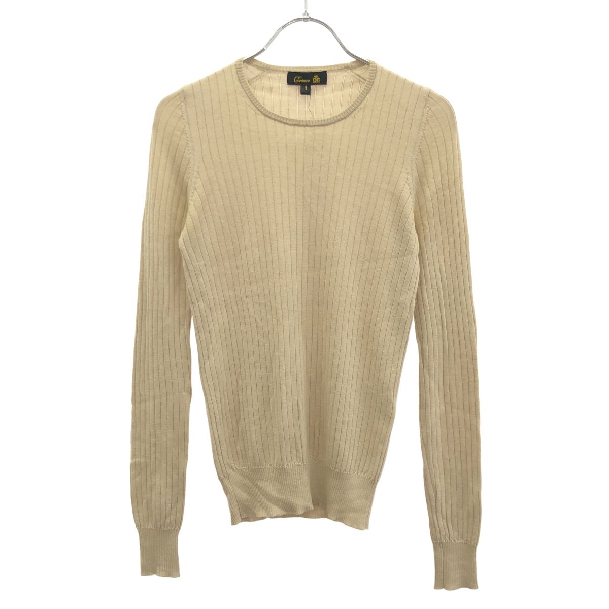 Drawer ドゥロワー カシミヤシルク18Gリブクルーネックニット 6513-106