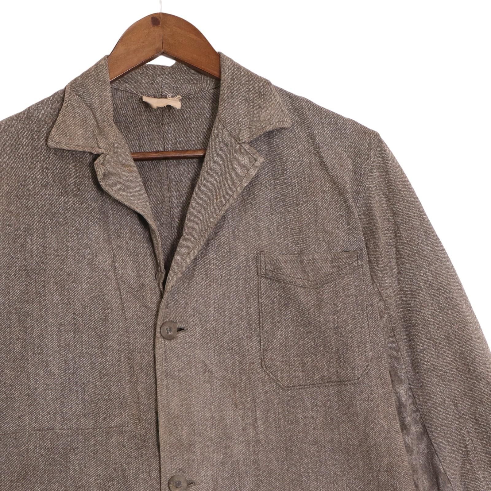 40年代 ユーロワーク ブラックシャンブレー アトリエコート 黒シャン