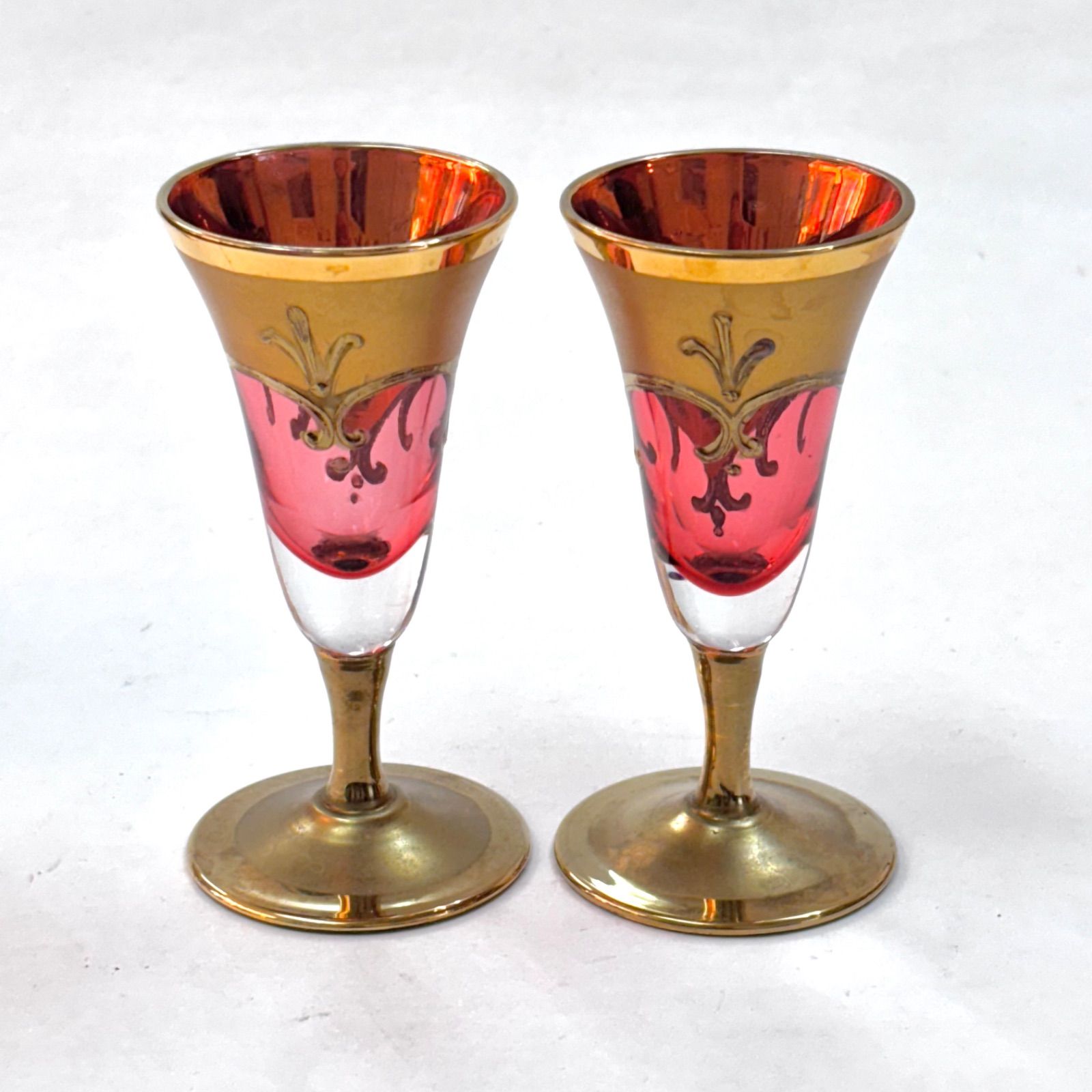 ムラーノ ベネチアングラスフィギュリンペア高さ18.7・18㎝東な7