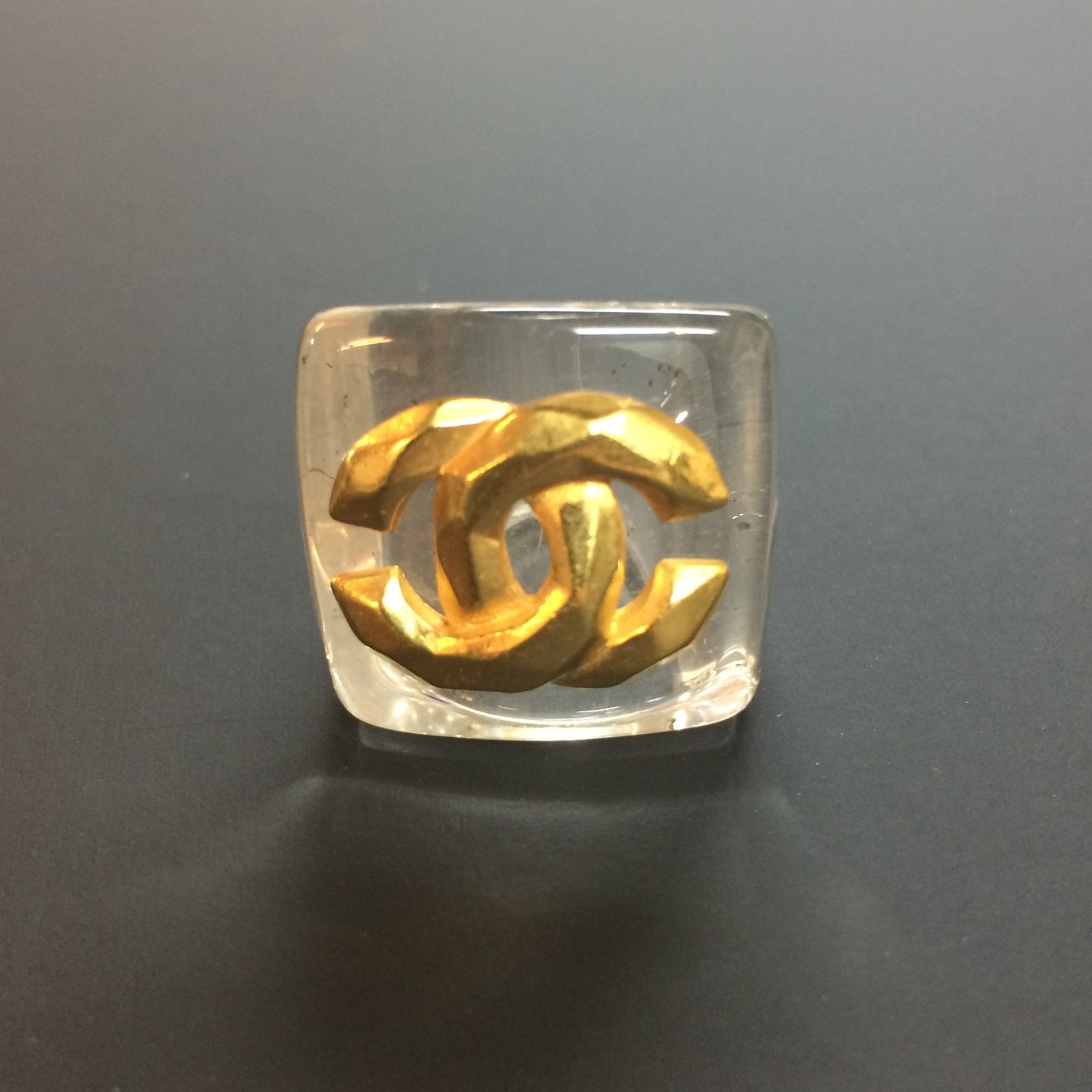 CHANEL シャネル ココマーク ゴールド クリア リング アクセサリー