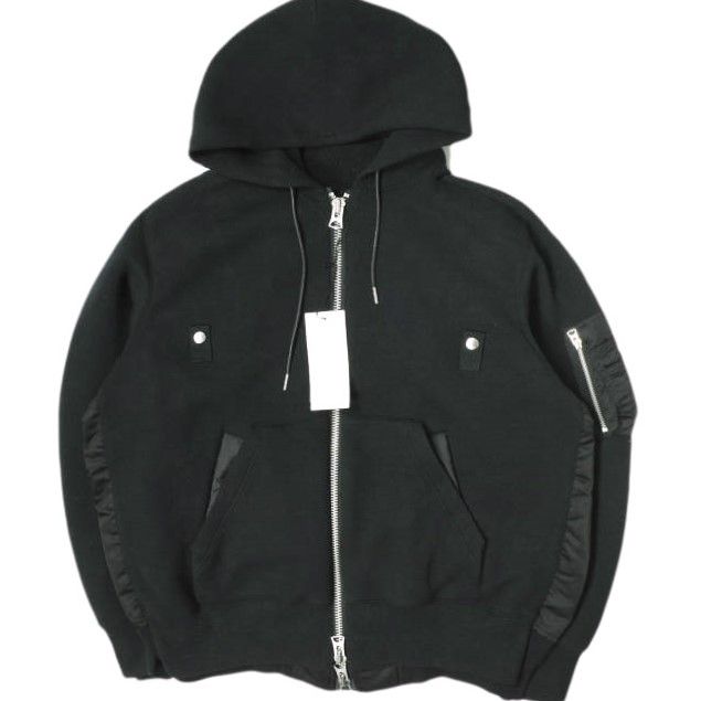 sacai サカイ 22SS 日本製 MA-1ドッキング ダンボールスウェットジップ