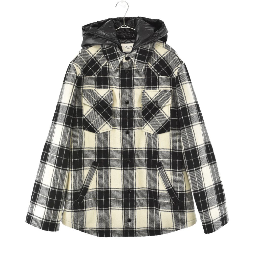 CELINE (セリーヌ) 21AW キルティング フランネルシャツ フーデッド