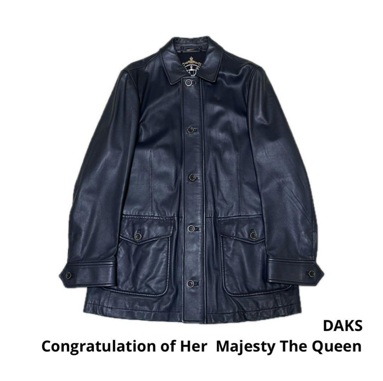 ○美品○DAKS・ダックス○エリザベス女王即位記念○ラムレザー