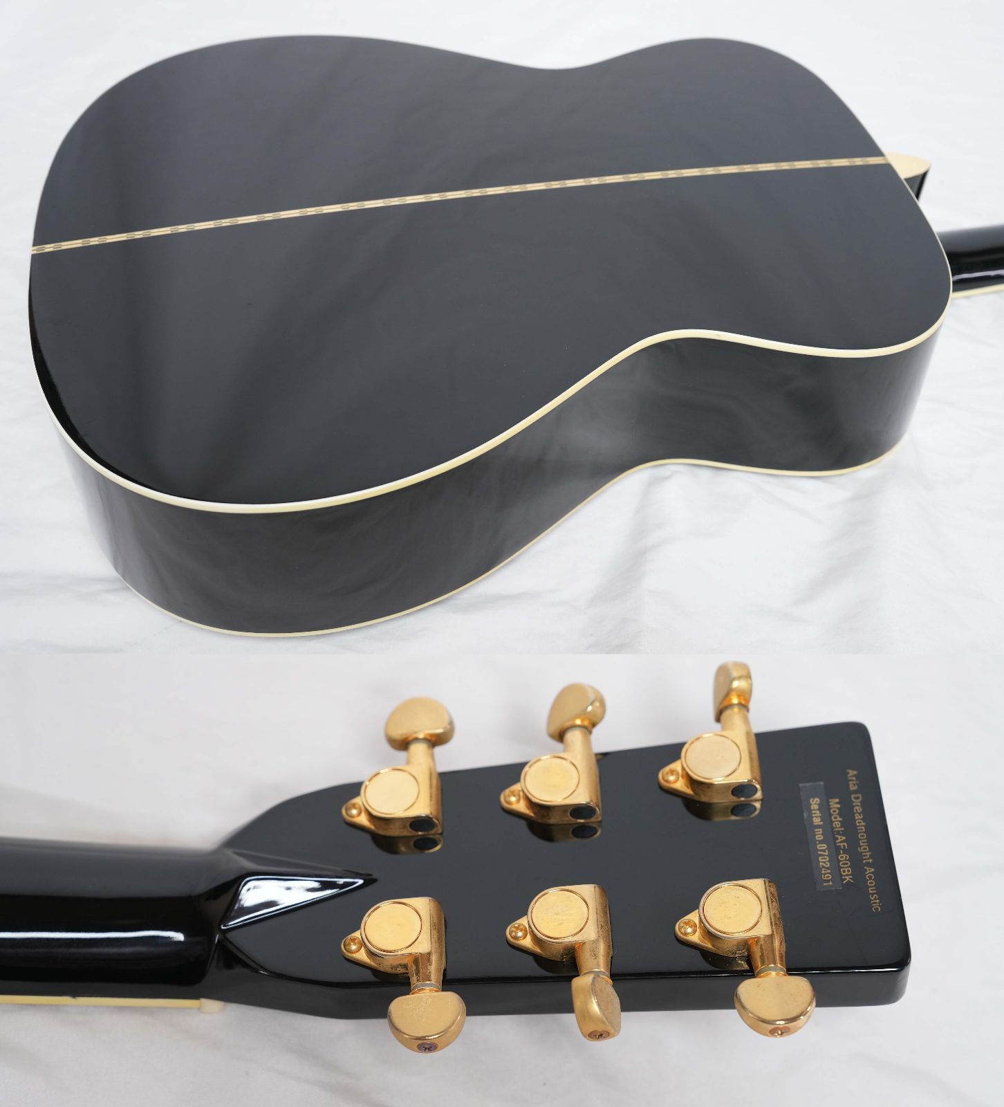 ☆Aria Dreadnought☆AF-60 BK トップ＆バック単板モデル 美品 アリア