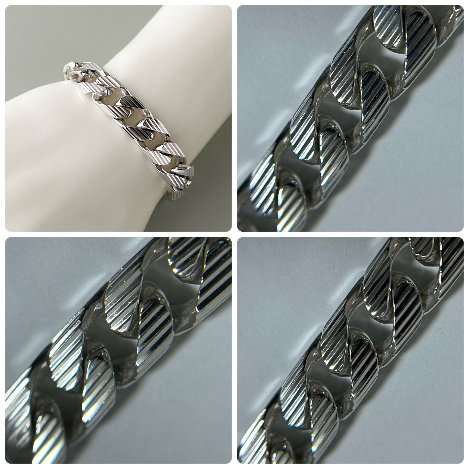 Shun様 グッチ ブレスレット 喜平 ストライプ 重厚 SV925 GUCCI #18