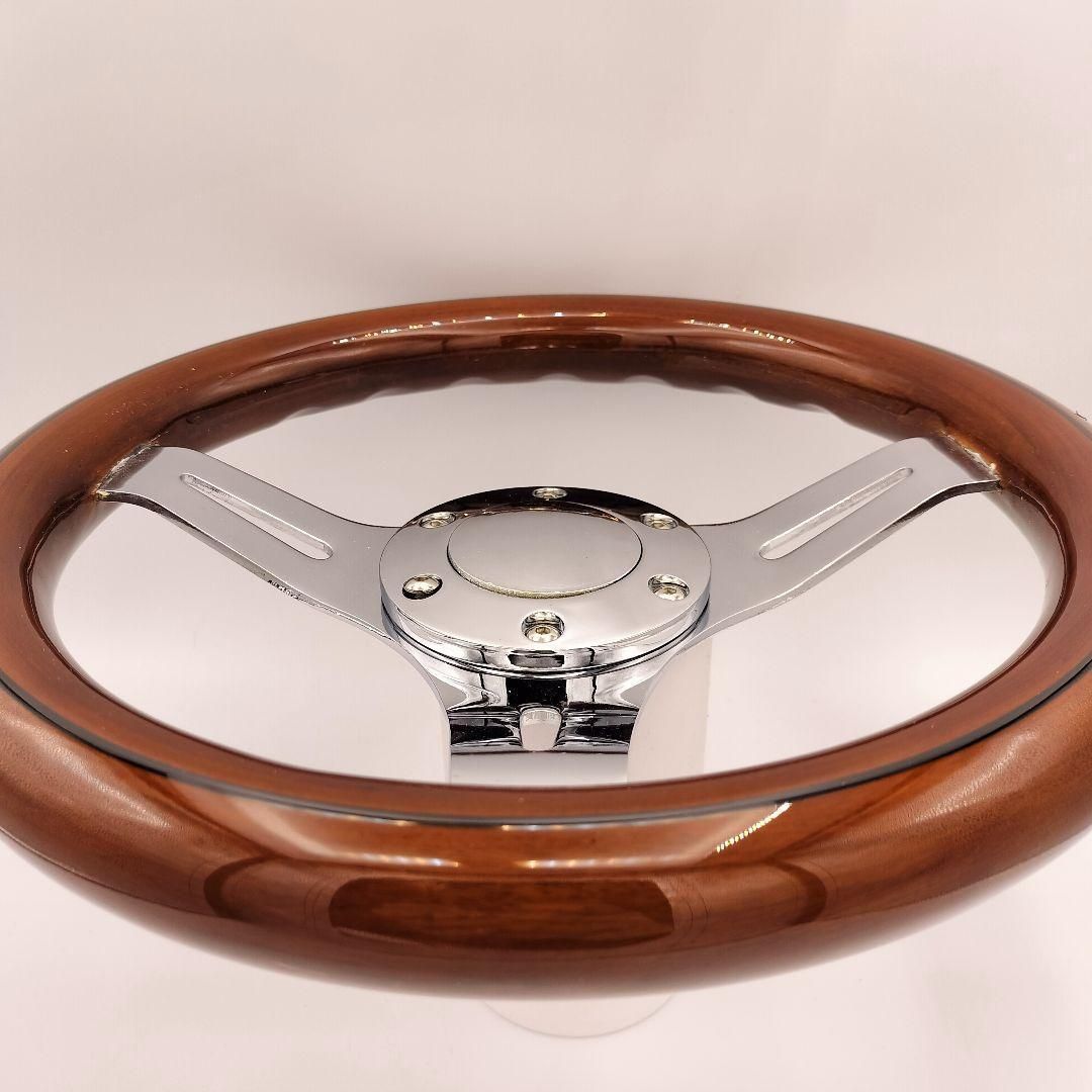 小径ステアリング 290mm ストライプ ウッド ハンドル 旧車 カスタム