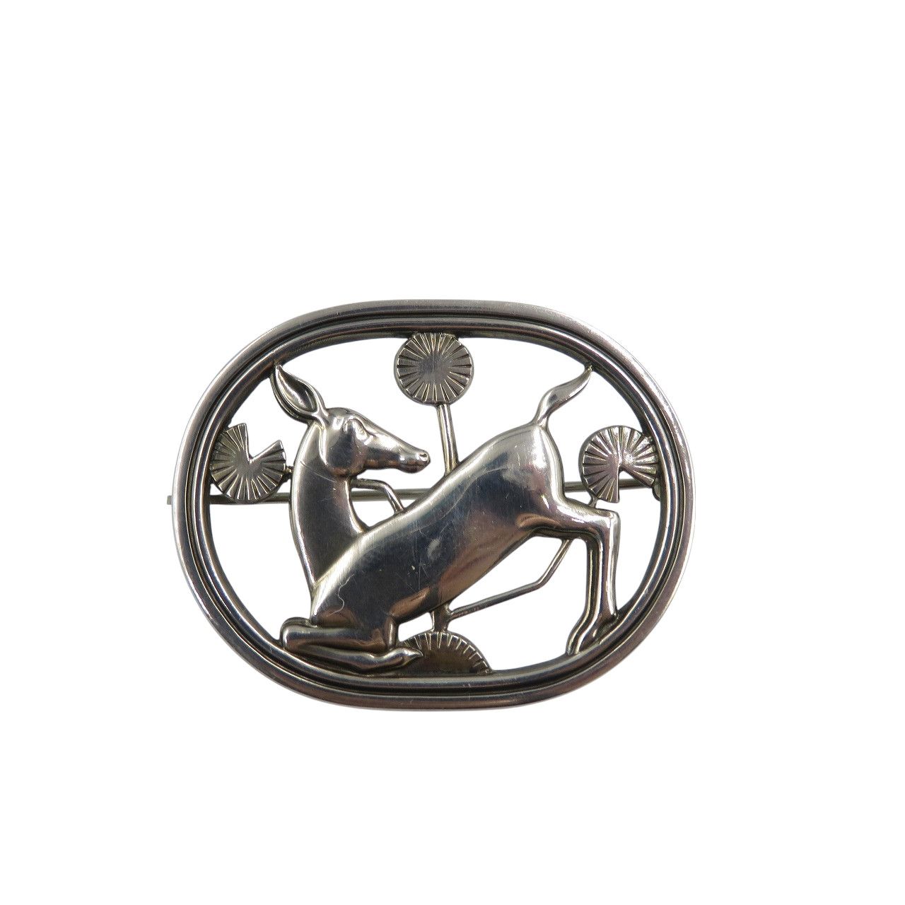 美品 ジョージジェンセン 256 鹿 アニマル シルバー925 ブローチ 0756