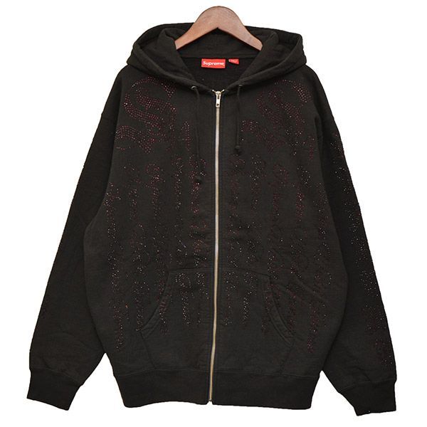 Supreme 22SS ラインストーンジップパーカー - メルカリ