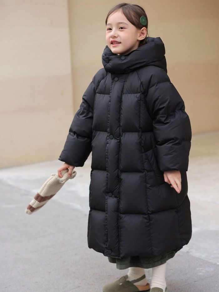 ダウンコート 子供服 女の子 キッズ ダウンジャケット ロング丈 フード