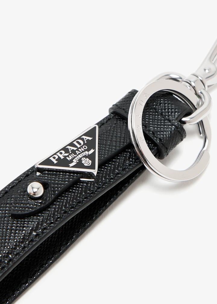 Prada Saffiano leather keychain for Men - Black in UAE | Level Shoes