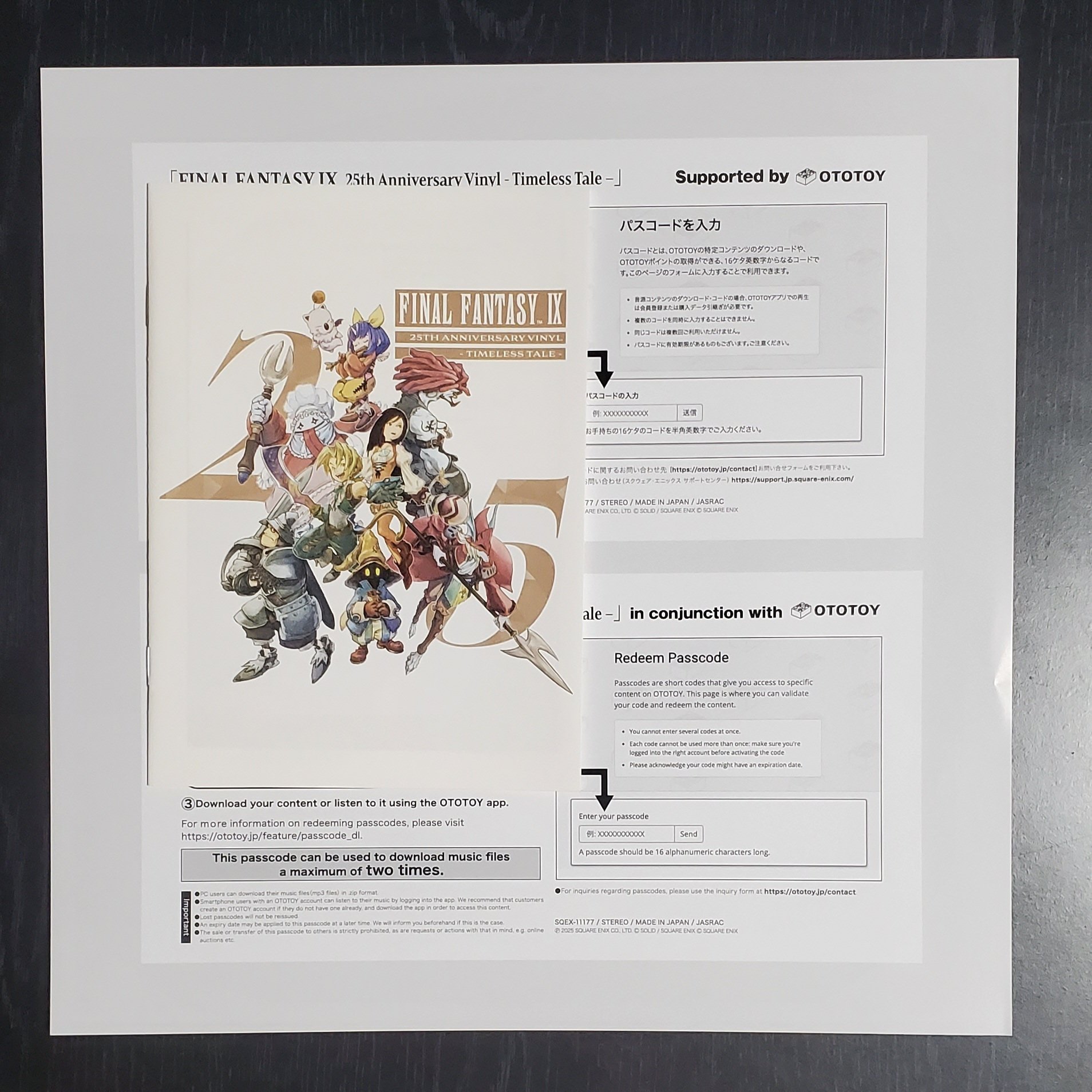 FF9】『FINAL FANTASY IX 25th Anniversary Vinyl - Timeless Tale