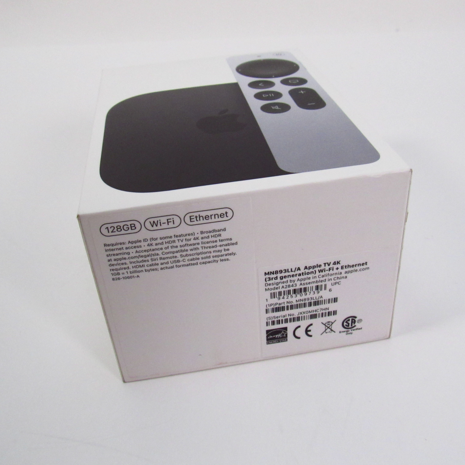 Apple TV 4K 3rd Generation MN893LL/A 128GB Wi-Fi Ethernet