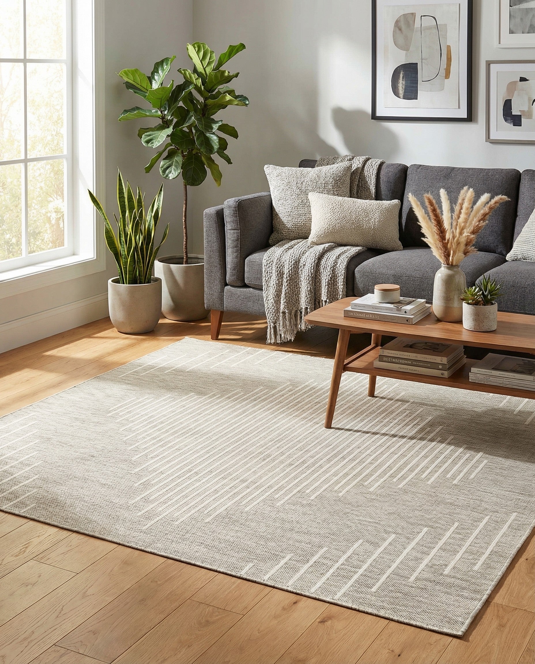Gray 7' x 7' Washable Modern Indoor / Outdoor Square Rug | Rugs.com