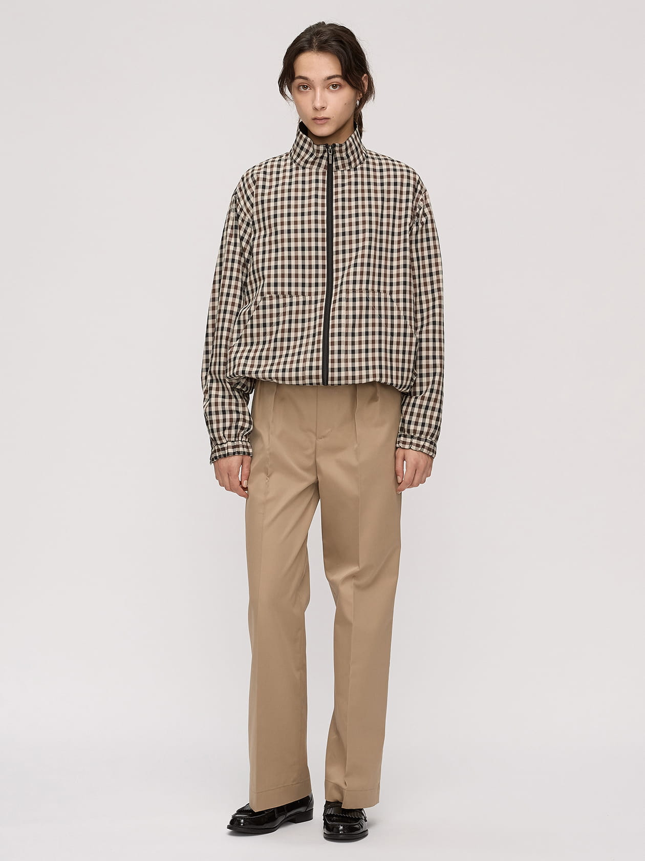 ホワイトレーベルチェック ブルゾン