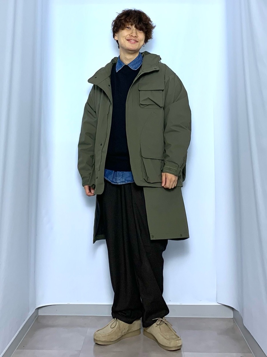 パデッドシェルパーカ ENGINEERED GARMENTS、スウェットライクニット