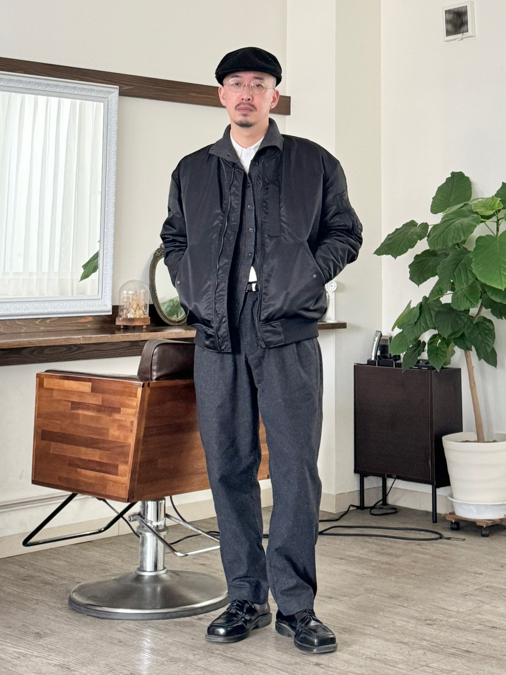 ハイブリッドダウンオーバーサイズMA-1ブルゾン」の着用コーディネート