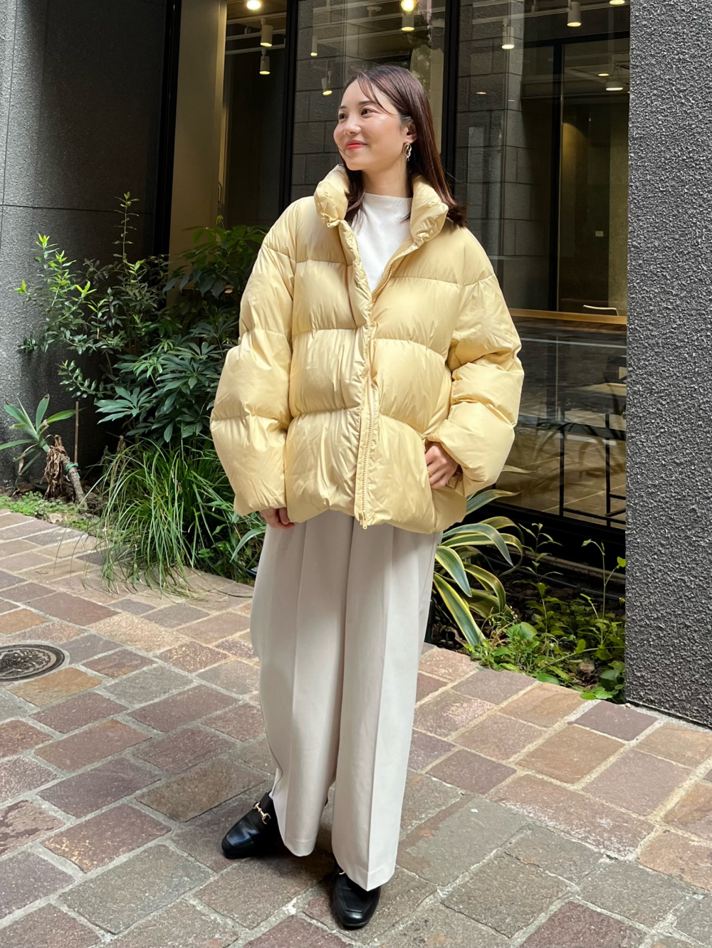 パウダーソフトダウンジャケット/NANODESIGN」の着用コーディネート