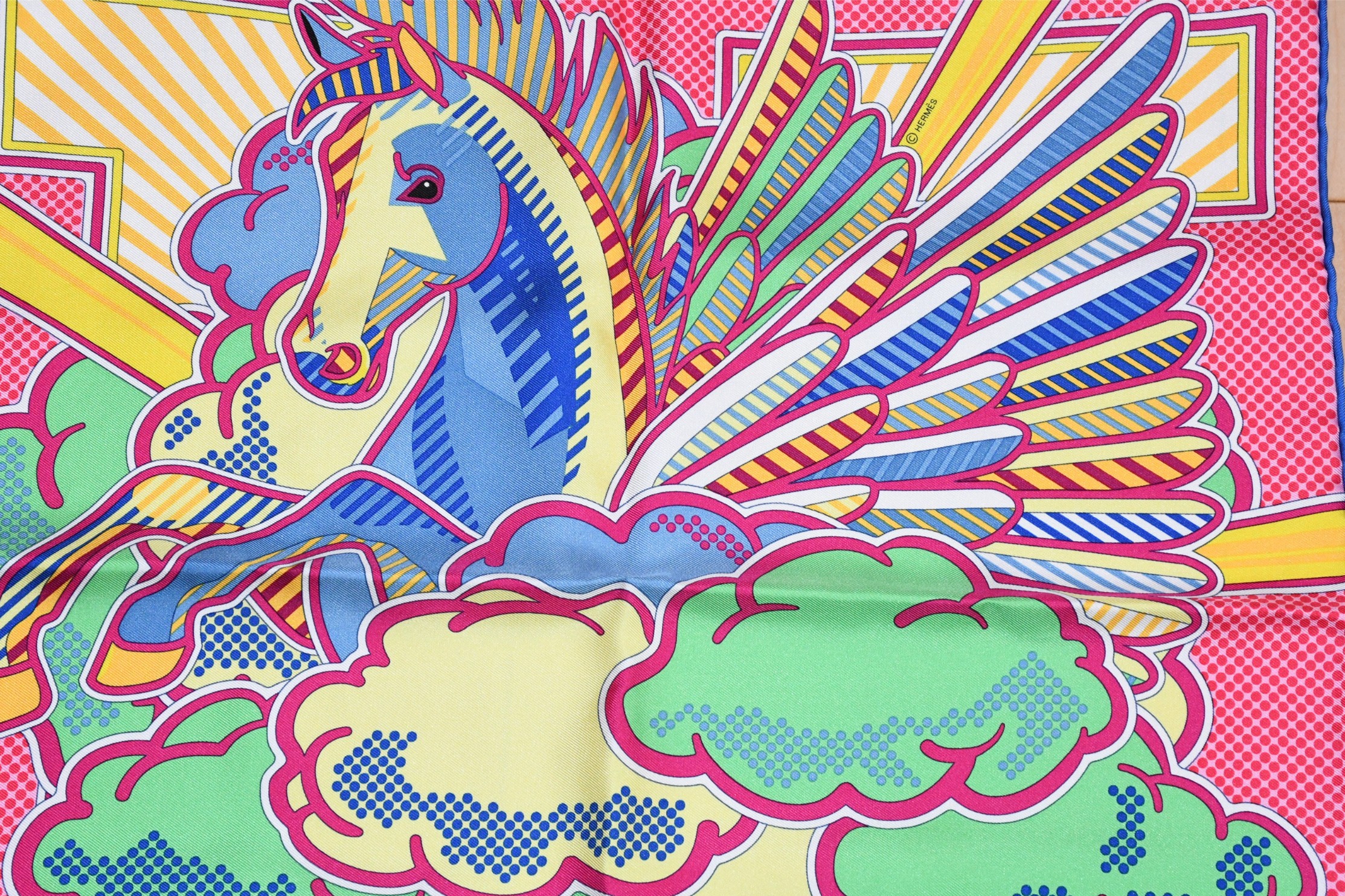 Hermes mini Scarf Pegase Pop 45 x 45 cm silk pink Carre Pegasus