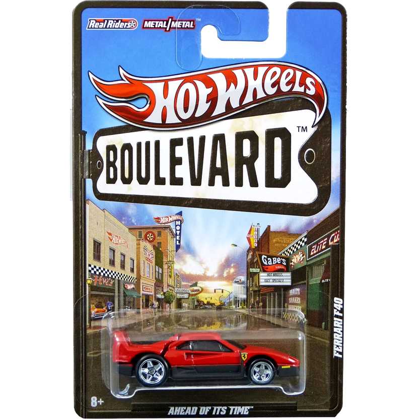 Hot Wheels Boulevard 2012 Ferrari F40 W4647 escala 1/64 com pneus