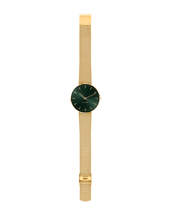 City Hall Evergreen 34 mm グリーン Dial ポリッシュゴールド Bezel